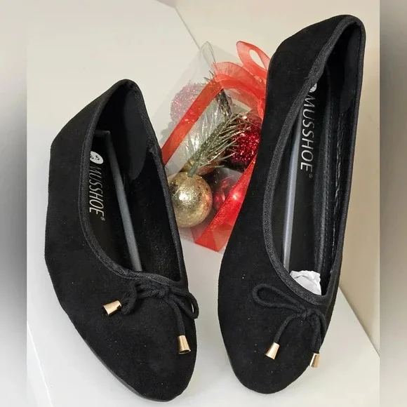 Musshoe women's black flat slip on shoes - Picture 7 of 9